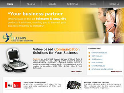 Web Design of a Communication Solutions Company Mumbai