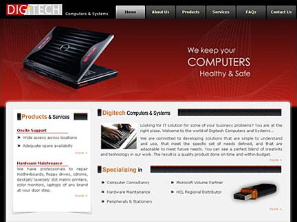 Website of Computer Hardware Firm