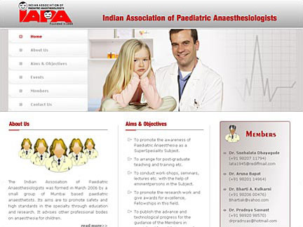 Web Design for Paediatric Anaesthologists
