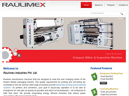 Web Design of Printing Machines Manufacturer