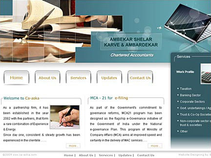 Web development for Chartered Accountants Firm