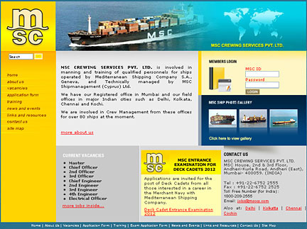 Website for Manning & Training of Ship Personnel